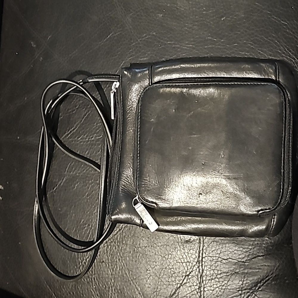 HOBO Black Leather Bag, Small with Organizer